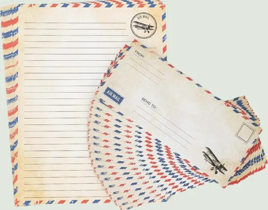 Airmail letter paper and envelopes