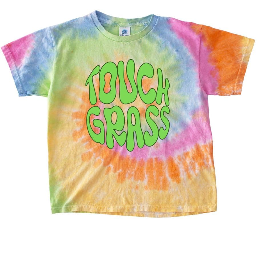 Youth Touch Grass Tie-Dye Tee